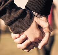 Domestic partnership holding hands
